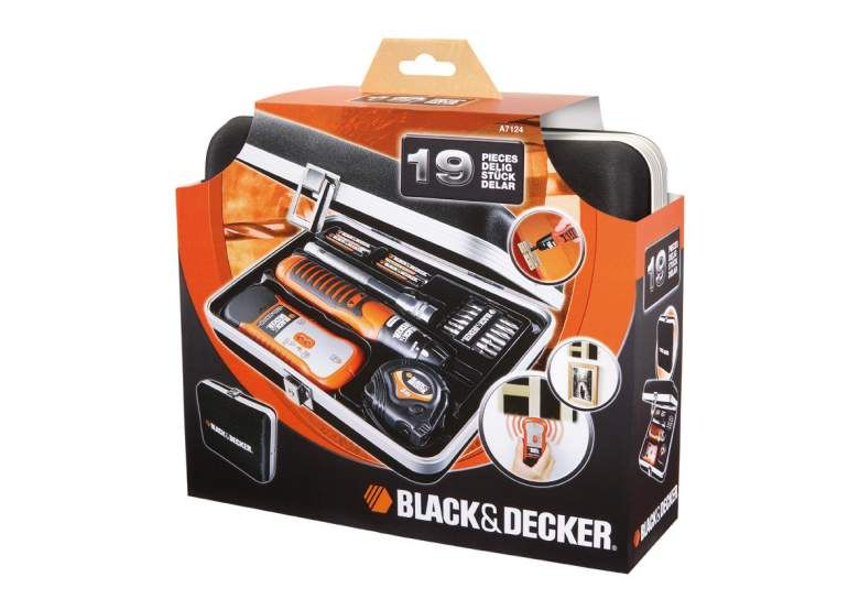 Detektor do przewodów i rur z wkrętakiem i zestawem bitów (18 części) BlackDecker A7124