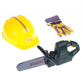Zestaw piła, kask, rękawice - zabawka Bosch 1619M00D48