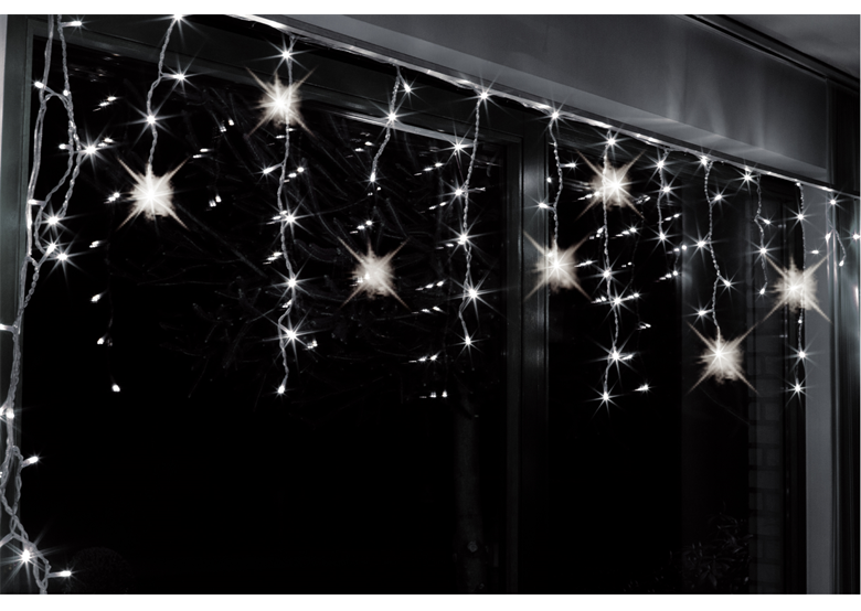 Kurtyna/oświetlenie świąteczne LED sople efekt FLESZ Bulinex 20-192