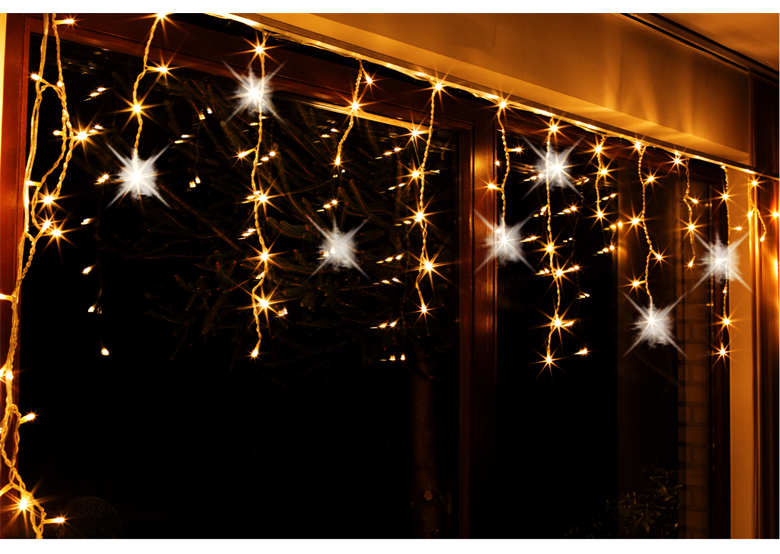 Kurtyna/oświetlenie świąteczne LED sople efekt FLESZ Bulinex 20-198