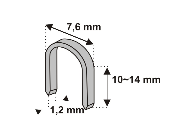 Zszywki kablowe 14mm 1000 szt, Wzór D11U (1,2 x 7,6 mm) Dedra 11Z514