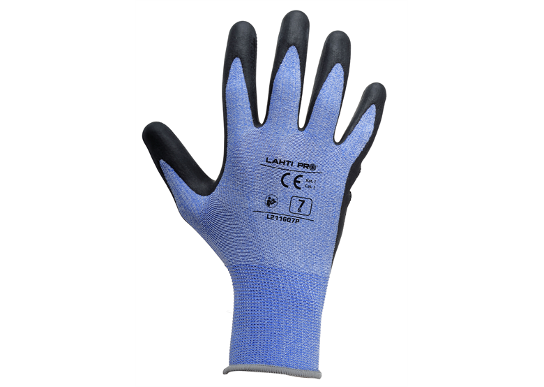 Rękawice lateks czarno-niebieskie, 8 Lahti Pro L211608K