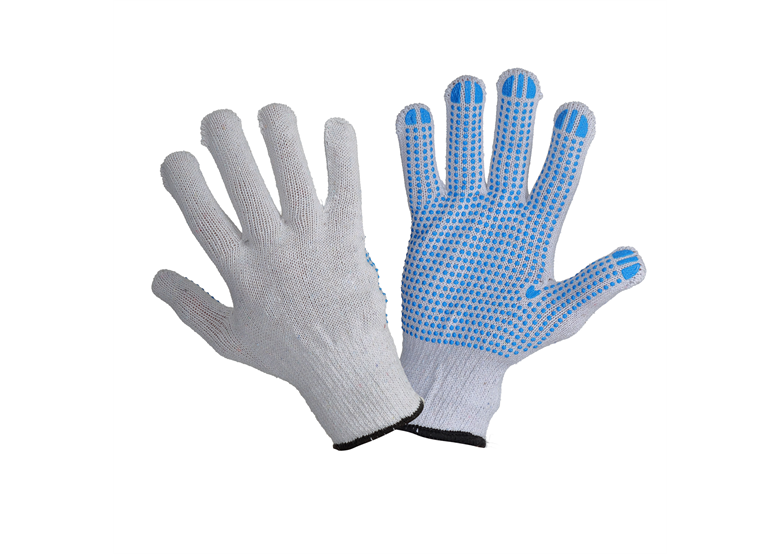 Rękawice nakrapiane biało-niebieskie, 12 par, 10 Lahti Pro L240410W
