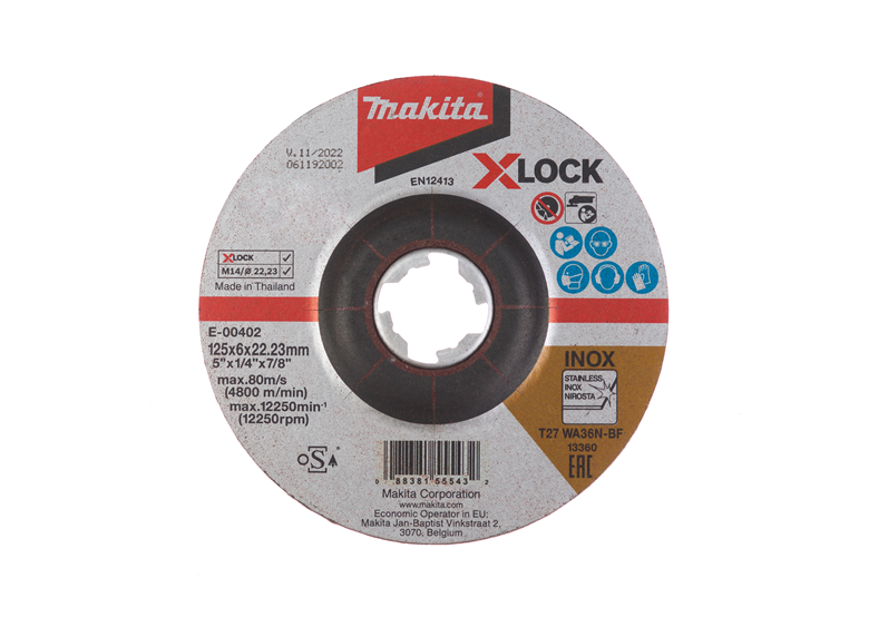 Tarcza szlifierska 125mm X-Lock WA36N Makita E-00402