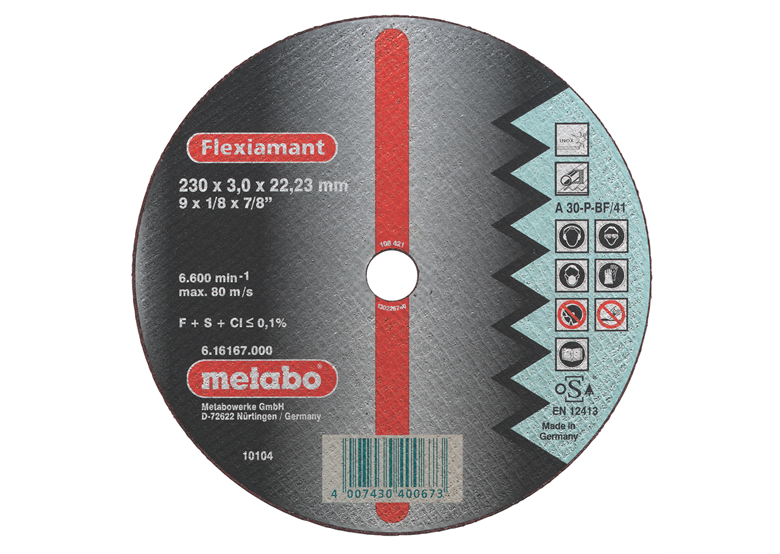 Tarcza tnąca Flexiamant A 30-P 230×3,0×22,2mm  do stali nierdz, Metabo 616167000