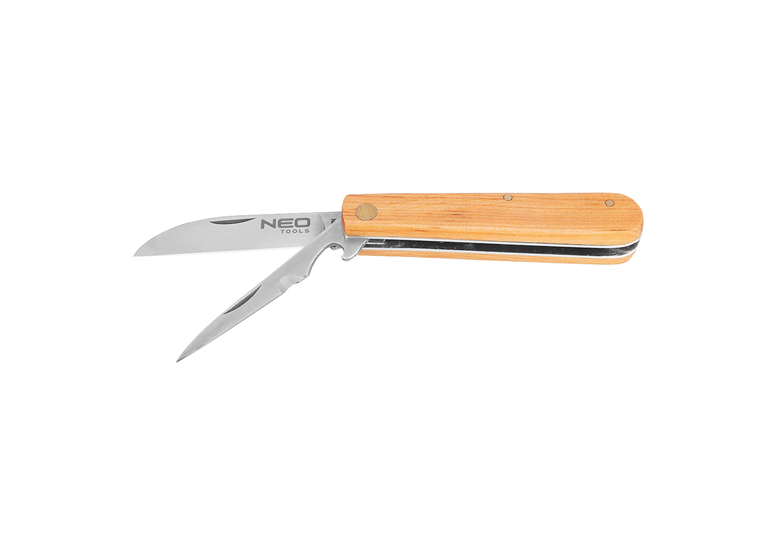 Nóż monterski ze szpikulcem drewniane okładki Neo 63-017