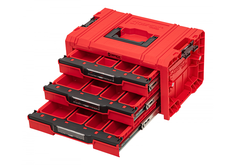 Skrzynka z szufladami Qbrick System PRO 2.0 DRAWER 3 TOOLBOX EXPERT RED