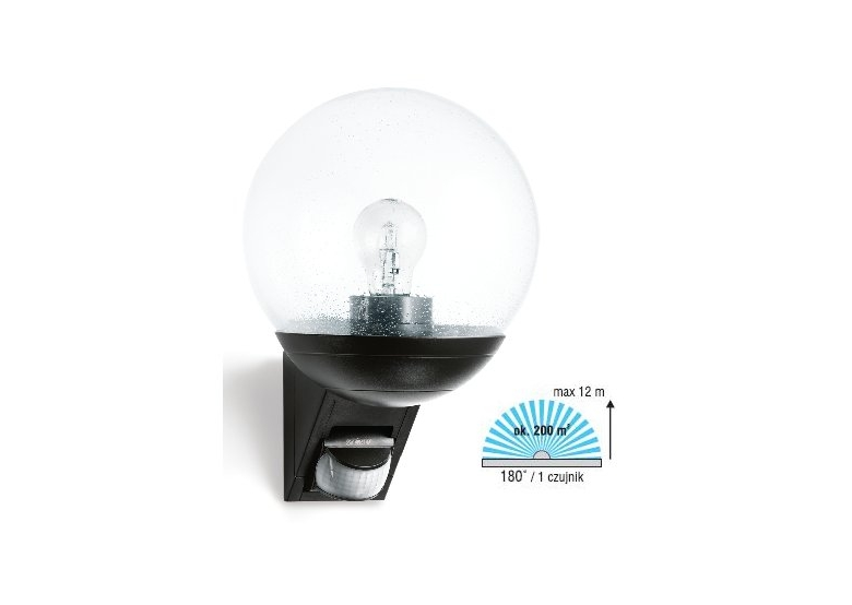 Lampa zewnętrzna z czujnikiem ruchu czarna Steinel L 585