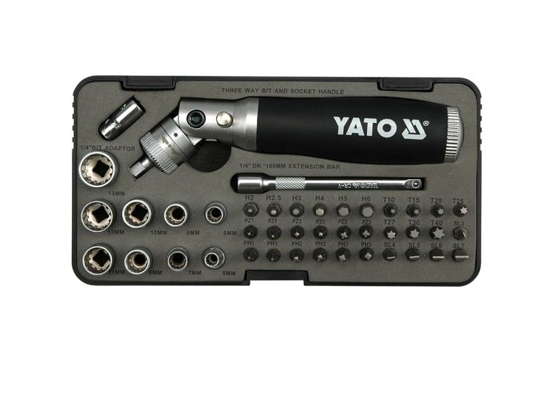 Zestaw wkrętak z grzechotką 42 części Yato YT-2806