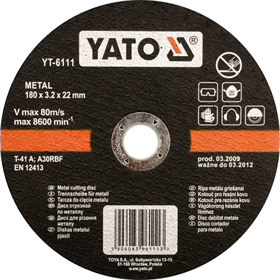 Tarcza do cięcia metalu 230 x 3,2 x 22 mm Yato YT-6112