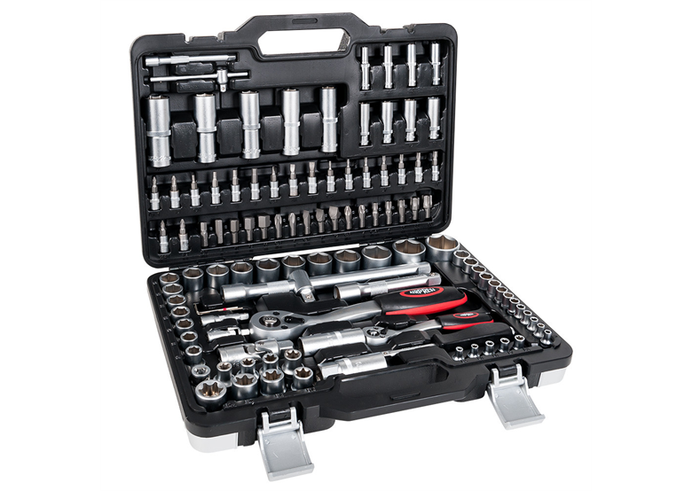 Klucze nasadowe 1/2", 1/4", zestaw 108 elementów Airpress 75246