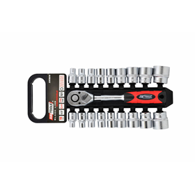 Zestaw kluczy nasadowych 1/2" z grzechotką, 19 elementów Awtools AW39019