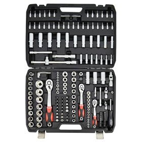 Klucze nasadowe 1/2", 1/4", 3/8", zestaw 173 elementów Awtools AW39173BL