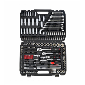 Klucze nasadowe 1/2", 3/8", 1/4", zestaw 216 elementów Awtools AW39216BL