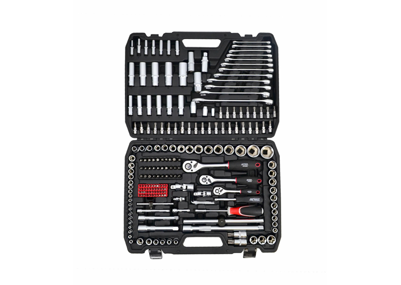 Klucze nasadowe 1/2", 3/8", 1/4", zestaw 216 elementów Awtools AW39216BL