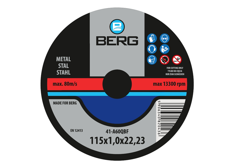 Tarcza do cięcia metalu 41 115x1.0x22mm Berg B409501150