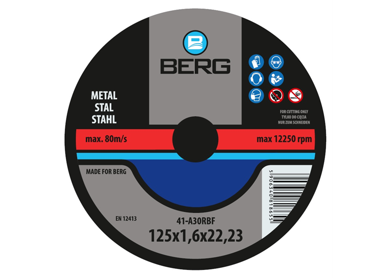 Tarcza do cięcia metalu 41 125x1.6x22mm Berg B409501252