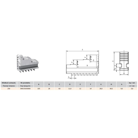 Szczęki jednolite twarde zewnętrzne 250mm Bison S.A. 419941/2011