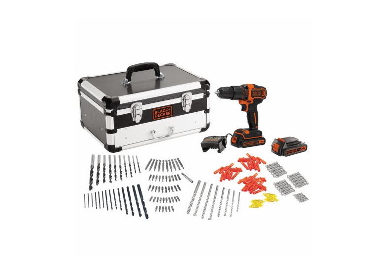 Wiertarko-wkrętarka udarowa z 80 akcesoriami BlackDecker BDC718AS2F