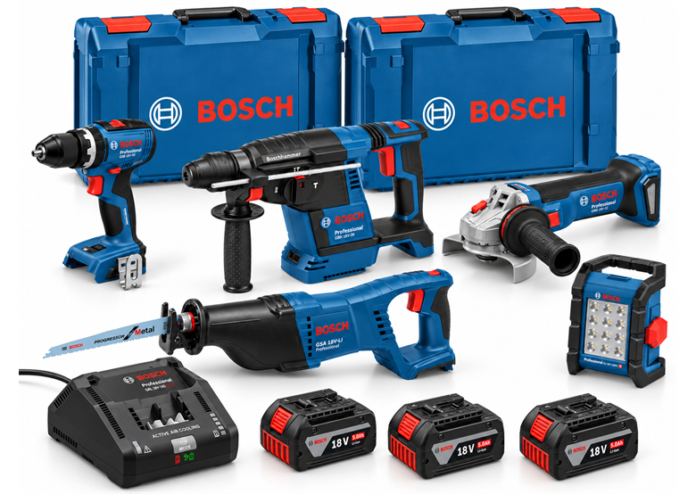 Zestaw narzędzi akumulatorowych 18V Bosch 0615A5007S 3x5.0Ah