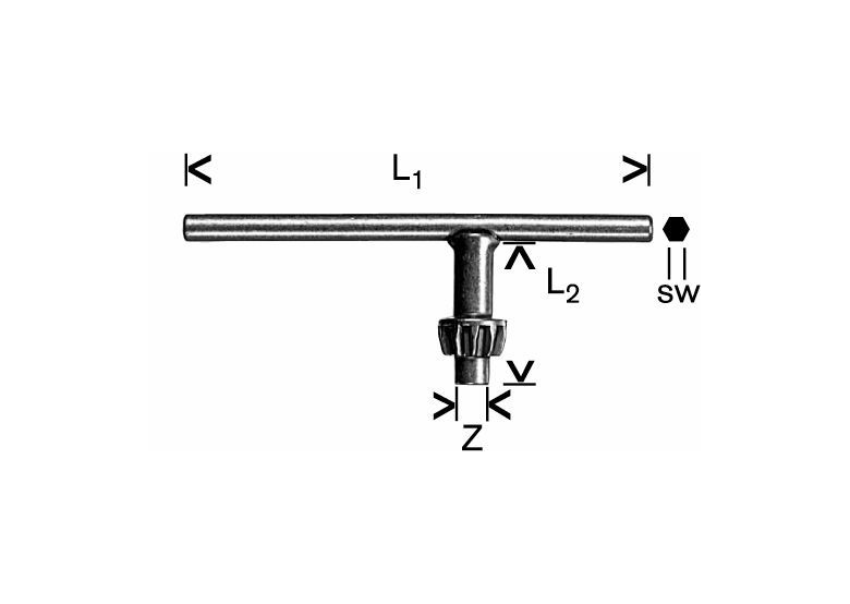 Zapasowy klucz do zębatych uchwytów wiertarskich S3, A, 110 mm, 50 mm, 4 mm, 8 m Bosch 1607950041