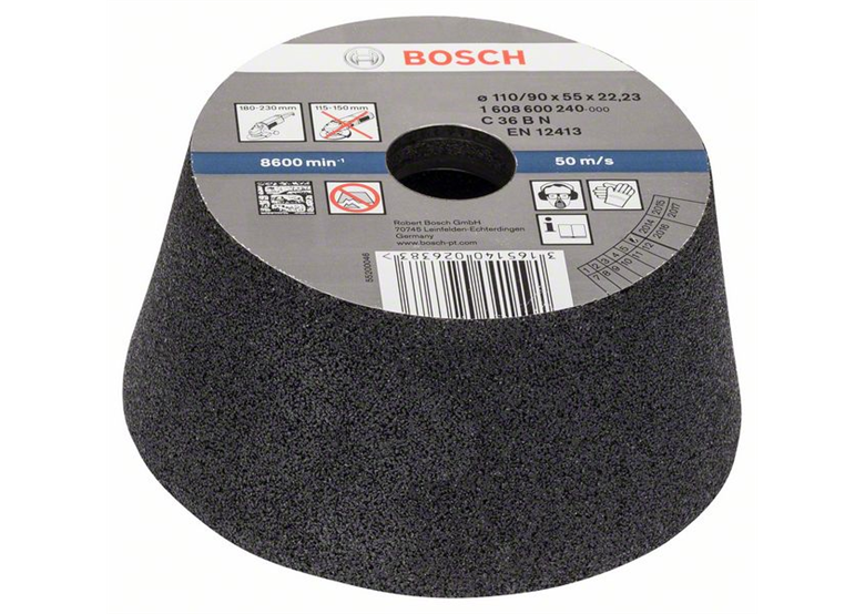Pokrywa szlifierska, stożkowa - kamień/beton 90 mm, 110 mm, 55 mm, 36 Bosch 1608600240