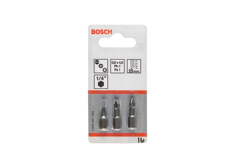 3-częściowy zestaw końcówek wkręcających Extra Hart (PZ) PZ1, PZ2, PZ3, 25 mm Bosch 2607001753