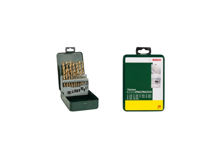 Wiertła z powłoką tytanową do metalu HSS-TIN 19szt. Bosch 2607019437