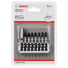 8-częściowy zestaw końcówek wkręcających Impact Control Bosch 2608522326