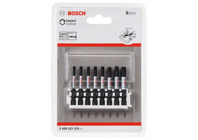 8-częściowy zestaw końcówek wkręcających Impact Control Bosch 2608522329