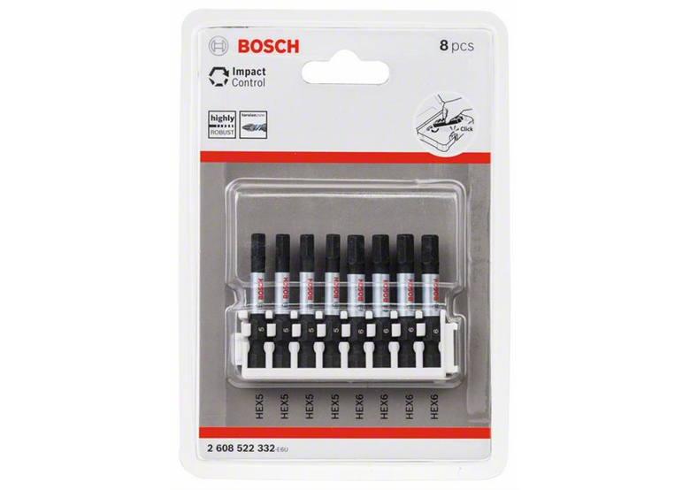 8-częściowy zestaw końcówek wkręcających Impact Control Bosch 2608522332