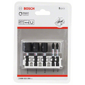 5-częściowy zestaw końcówek wkręcających i kluczy nasadowych Impact Control Bosch 2608522350