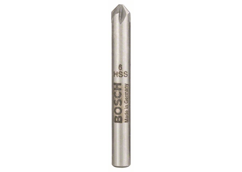 Pogłębiacz stożkowy O 6 mm,chwyt cylindryczny, stal szybkotnąca, z pięcioma ostrzami pod kątem 90° Bosch 2608597500