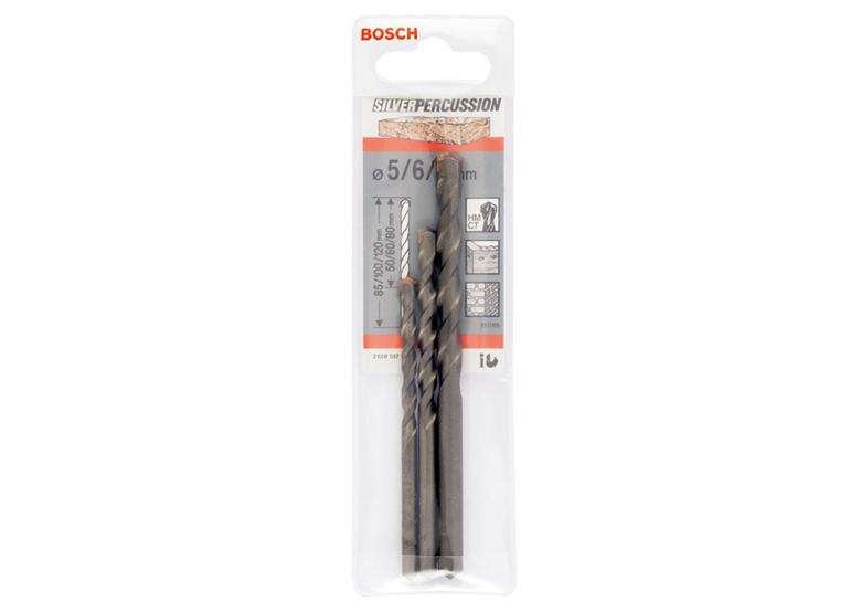 3-częściowy zestaw wierteł do betonu Silver Percussion 5, 6, 8 mm Bosch 2608597709