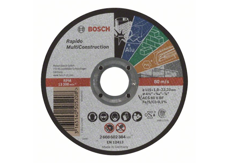 Tarcza tnąca prosta Multi Construction 115 mm, 22,23 mm, 1,0 mm Bosch 2608602384