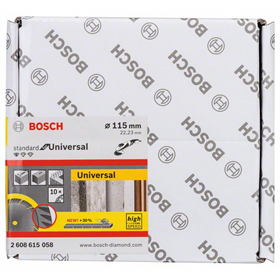Diamentowa tarcza tnąca Standard for Universal 115x22,23mm, 10szt. Bosch 2608615058