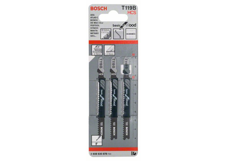 Brzeszczot do wyrzynarek T 119 B Basic for Wood Bosch 2608630878