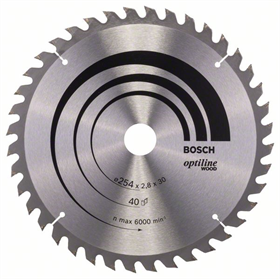 Tarcza pilarska Optiline Wood 254x30mm Z40 Bosch 2608640443