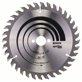 Tarcza pilarska Optiline Wood 160x20/16mm Z36 Bosch 2608640597