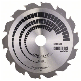 Tarcza pilarska Construct Wood 210x30mm Z14 Bosch 2608640634