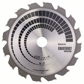 Tarcza pilarska Construct Wood 235x30/25mm Z16 Bosch 2608640636