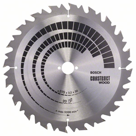 Tarcza pilarska Construct Wood 315x30mm Z20 Bosch 2608640701