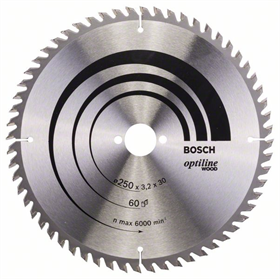Tarcza pilarska Optiline Wood 250x30mm Z60 Bosch 2608640729