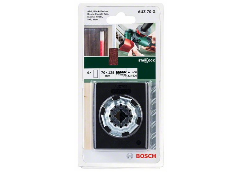 Nakładka szlifująca do profili Starlock AUZ 70 G z 4 papierami ściernymi, 70x125mm Bosch 2609256D18