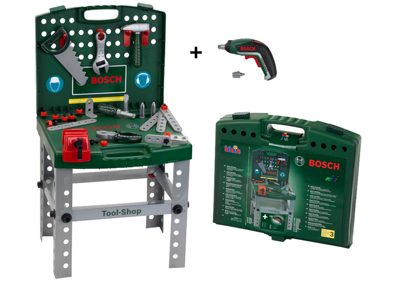 Zabawkowy stół roboczy z narzędziami i akcesoriami Bosch 8676