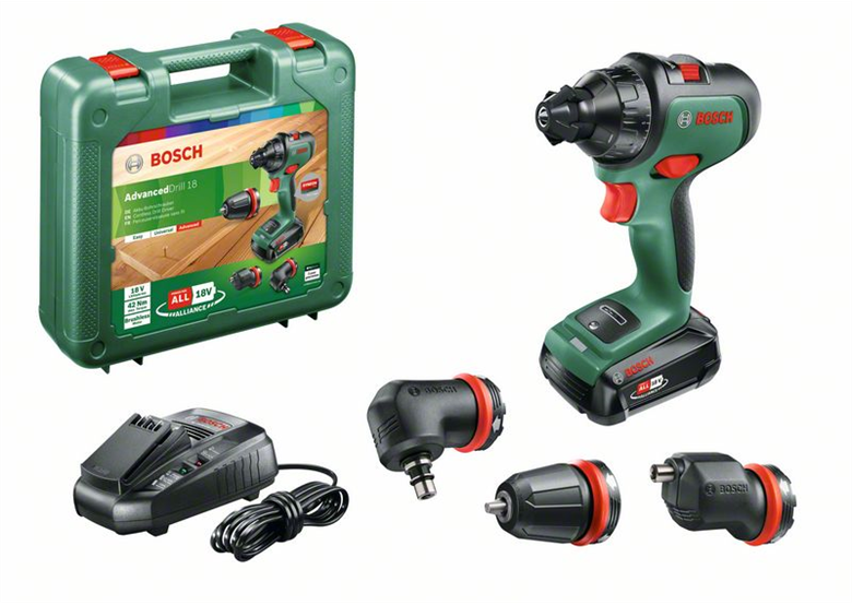 Wiertarko-wkrętarka z zestawem uchwytów Bosch AdvancedDrill 18 1x2.5Ah