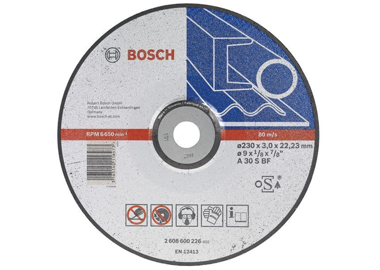 Tarcza tnąca wygięta do metalu A 30 S BF, 230x22,23 x2,5mm Bosch Expert for Metal