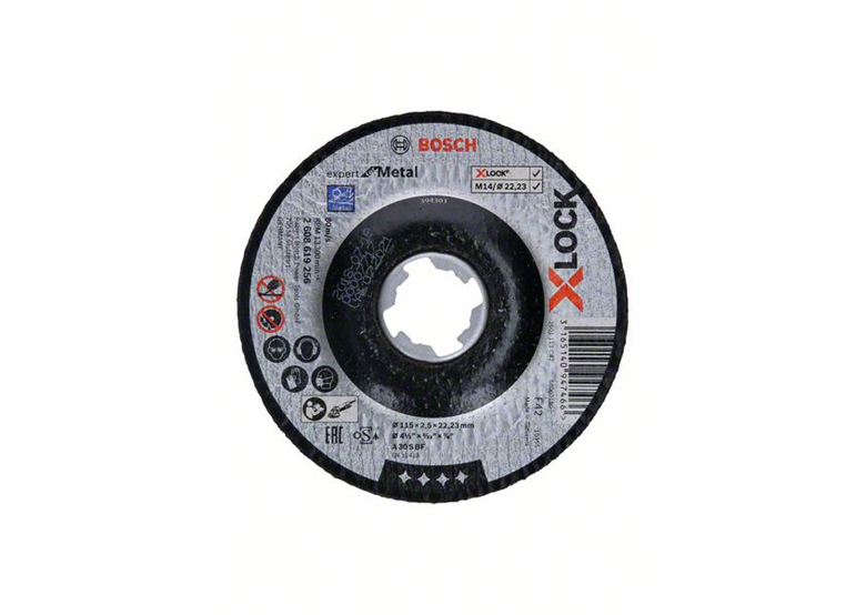 Tarcza korundowa z obniżonym środkiem X-Lock 115x22,23x2,5mm Bosch Expert for Metal