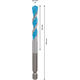 Wiertło 8x50x100mm Bosch EXPERT HEX-9 MultiConstruction