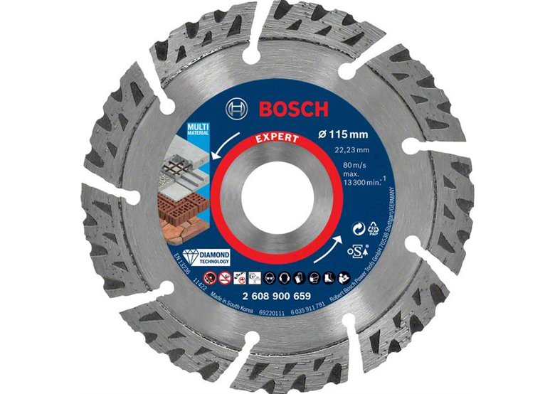 Diamentowa tarcza tnąca 115x22,23x2,2x12mm Bosch EXPERT MultiMaterial